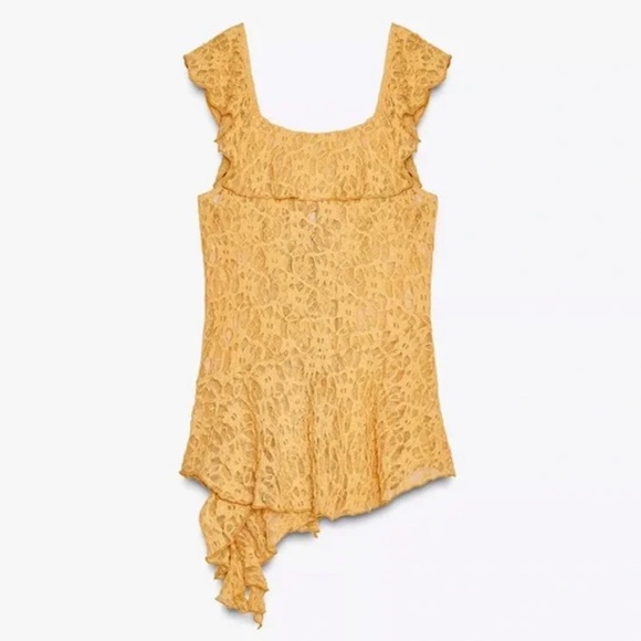 ZARA LACE RUFFLE TOP - Picture 7 of 10
